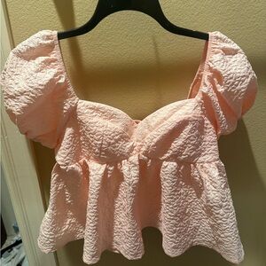 light pink babydoll blouse